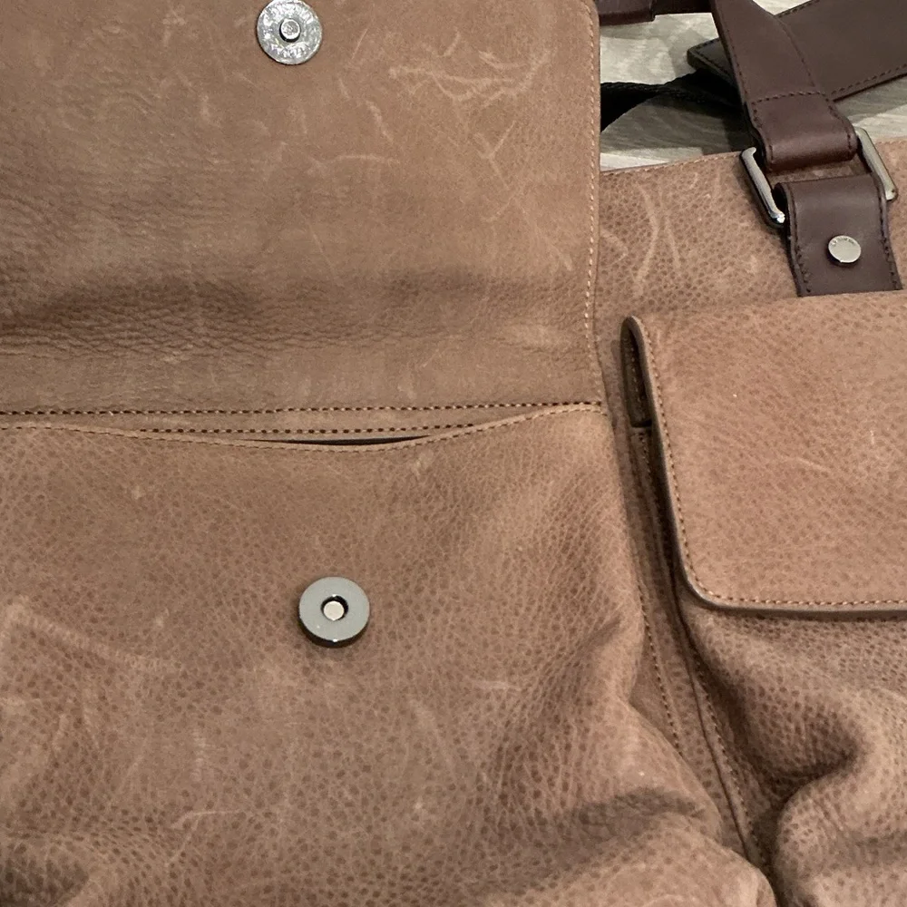 Brahmin Brown Leather Laptop Work Briefcase Bag